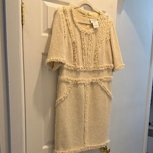 Chanel Cream Bouclé Short Sleeve Tweed Dress size 46